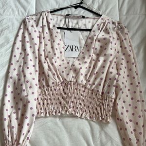 Zara polka dot top